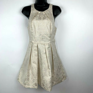 Gianni Bini Creme & Gold Dress, Size M - Used